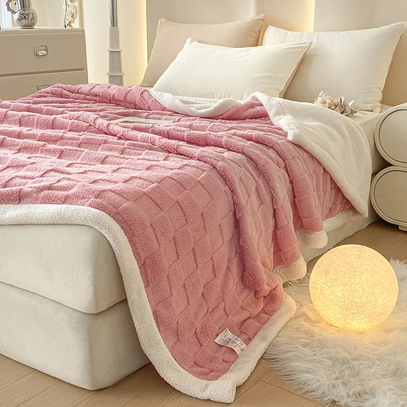 Premium Sherpa Double Layer Blanket Soft Reversible Fleece Warm Thick Throw Blanket for Bed, Couch Cozy All-Season Home Decor