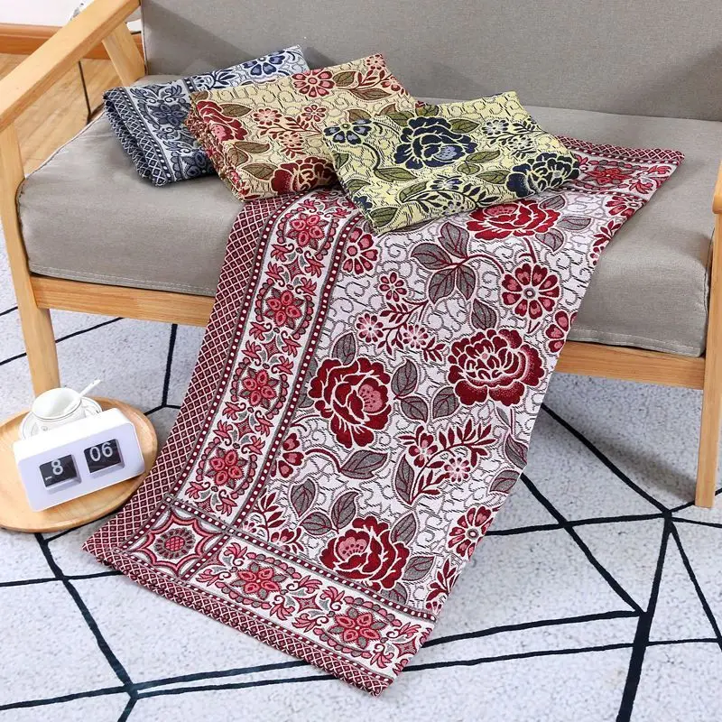 WASART Vintage Rose Jacquard Blanket Thicken Multipurpose Throw for Bed Picnic Sofa Soft & Portable Decor Gift Home Outdoor Use