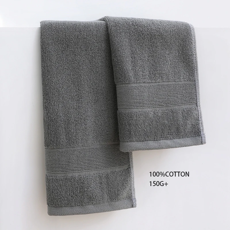 Battilo Cotton Bath Towel Soft Absorbent Face Hand Towels Luxury Hotel Spa Bathroom Towel Solid Beach Towel 2Pcs Bath Towel Set