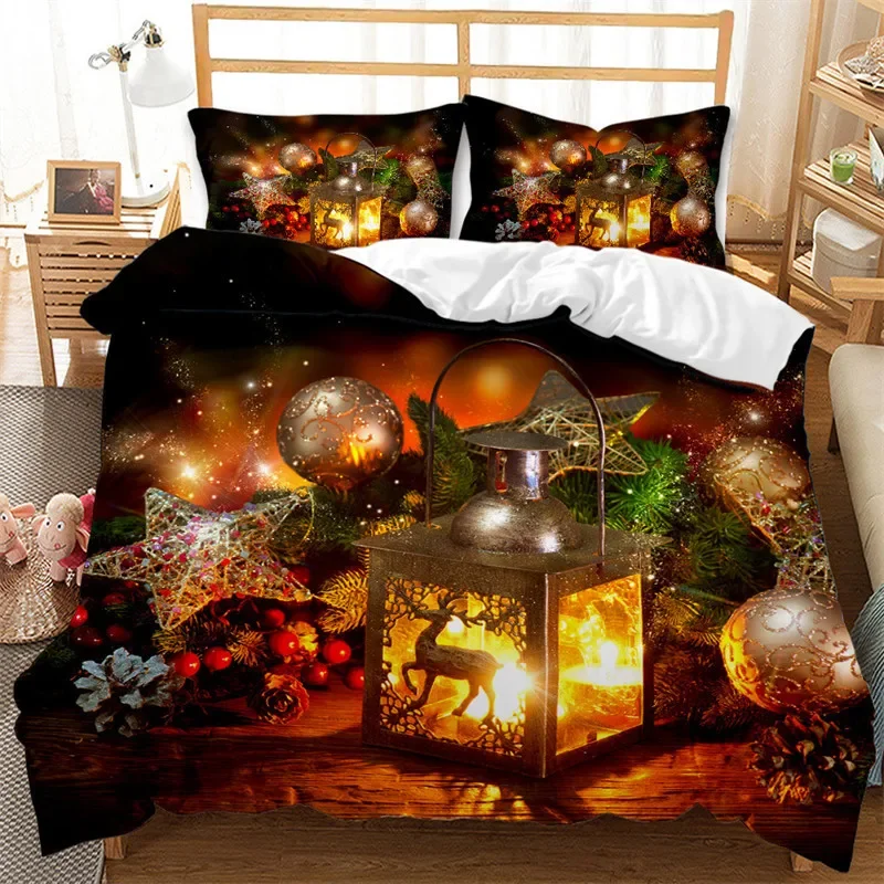 WASART Christmas quilt cover with pillowcase 3pcs 220x240 luxury bedding set duvet cover twin full queen king size bedroom decor