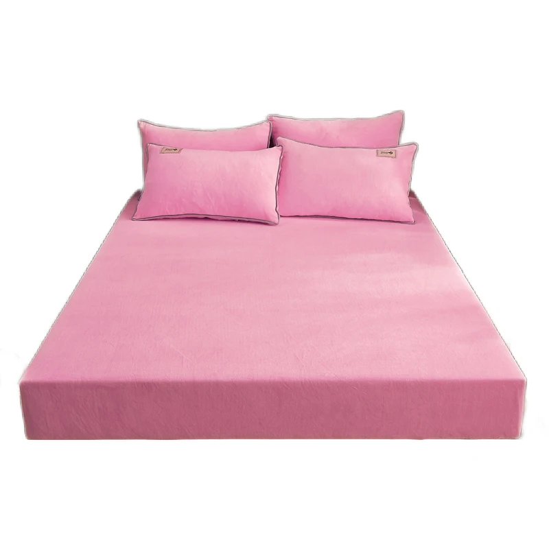 WASART Winter warm coral fleece fitted sheet elastic mattress protector cover couple 2 people luxury double bed bedsheet 150/180