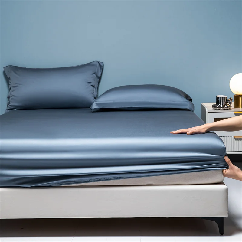 Premium Egyptian Cotton Bedding Fitted Sheet Elastic Band Around Mattress Cover Double Queen King Size Bed Cover No Pillowcase