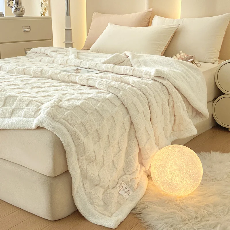 Premium Sherpa Double Layer Blanket Soft Reversible Fleece Warm Thick Throw Blanket for Bed, Couch Cozy All-Season Home Decor