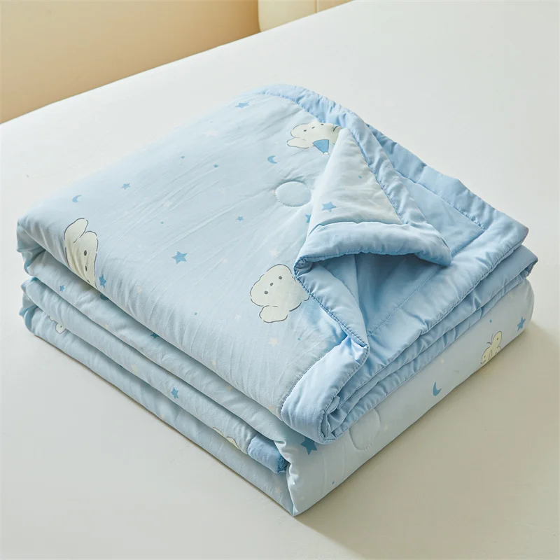 100% Cotton Inside and Outside Summer Quilt Lightweight Ultra Soft Thin Quilt Air Conditioning Quilts Pure Cotton Blanket Ins