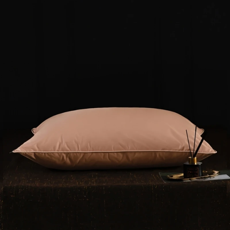 Goose Down Feather Pillows Luxury Protect Neck Spine Pillow 100% Cotton Cover Slow Rebound 1pc Soft Comfort Pillow for Sleeping