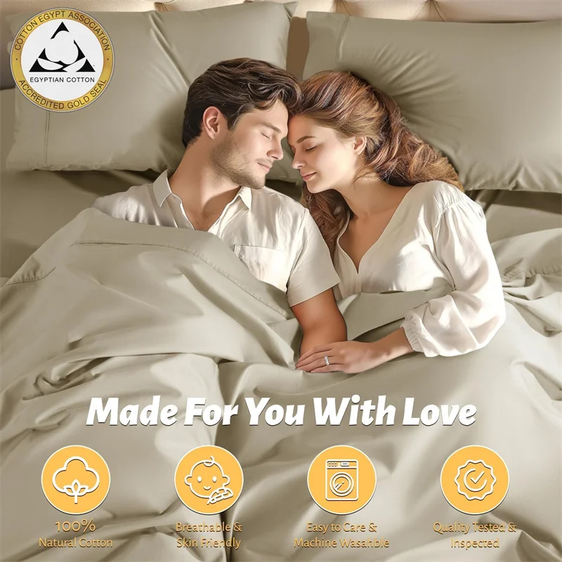 Luxury 4/6pcs Egyptian Cotton Bed Sheet Set 800 Thread Count Bedding Set Ultra Soft Smooth Fitted Sheet Flat Sheets Pillowcase