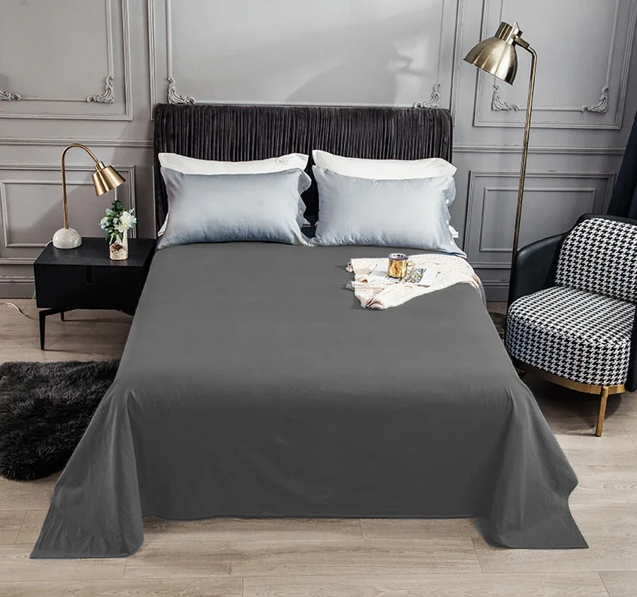 WASART Pure cotton flat bed sheet summer bedspread soft bed linens 2 people couple luxury double bed bedding king size bedsheet