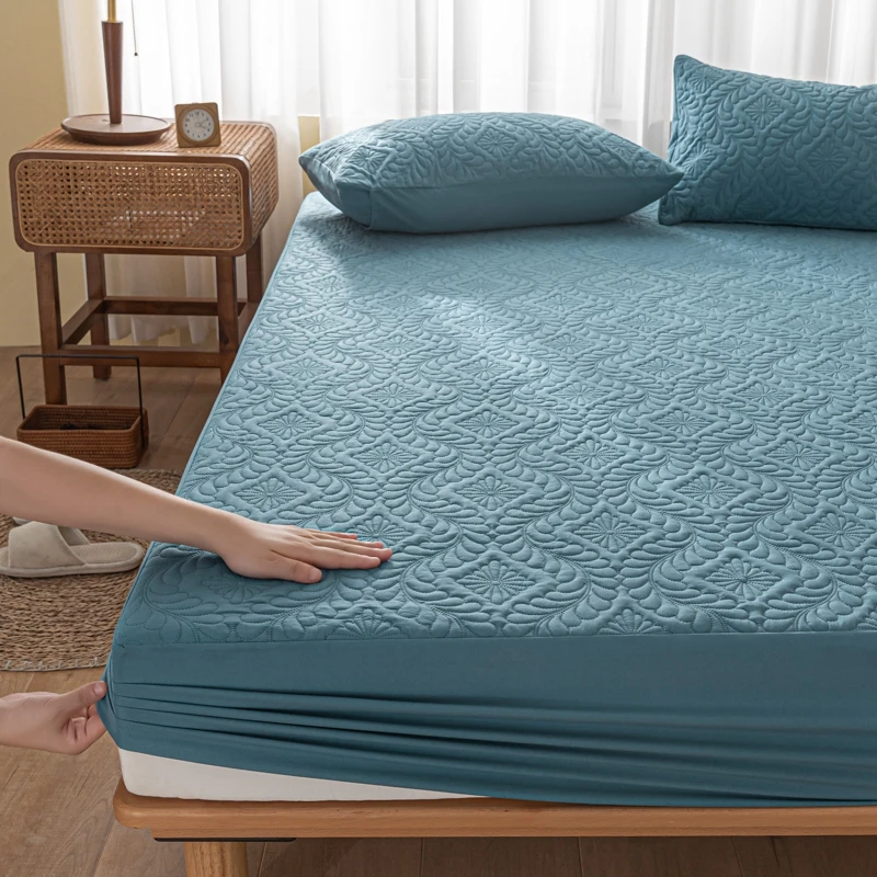 Waterproof Fitted Sheet Quilted Mattress Cover Mattress Protector for Home Hotel Twin Full Quuen King 160x200 140x200 Bed Cover