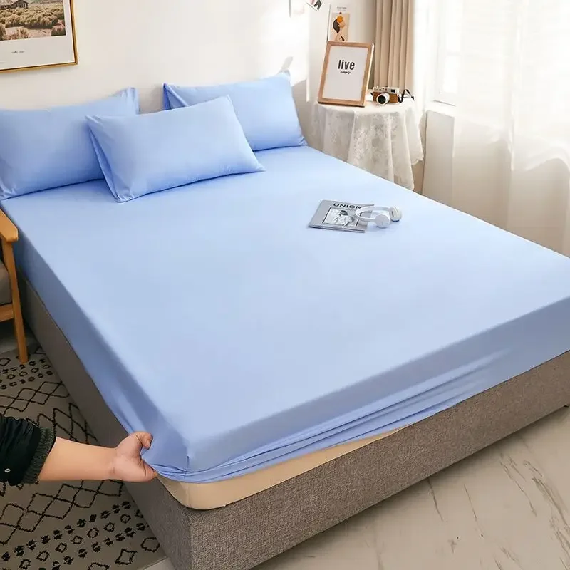 WASART Elastic fitted sheet mattress protector cover couple bedroom luxury double bed bedding queen king size bedsheet 90/150cm