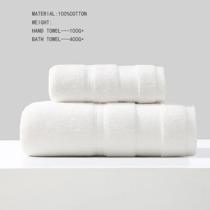 Battilo Cotton Bath Towel Soft Absorbent Face Hand Towels Luxury Hotel Spa Bathroom Towel Solid Beach Towel 2Pcs Bath Towel Set