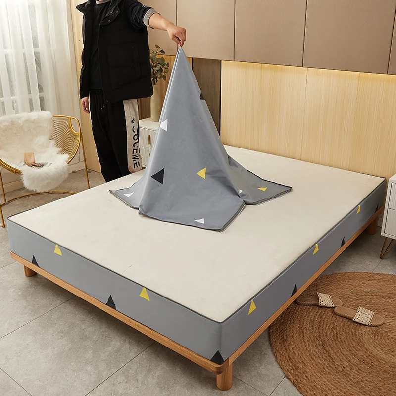 6-Sided Waterproof Mattress Cover with Zipper Customized Size Soft Fitted Sheet Antibacterial Breathable Mattress Pad Protector