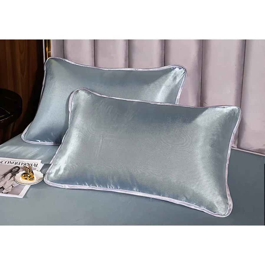 WASART Washable satin rayon fitted sheet elastic mattress cover summer bedspread single double bed linens 2 people bedsheet 150